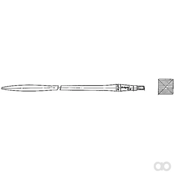 Battista Porteri - FT10 - Laderzinke, Gerade, Quadratischer Querschnitt 36x1400mm, Abgeflachte Spitze Mit M20x1,5mm Mutter, Rot, Battista Porteri