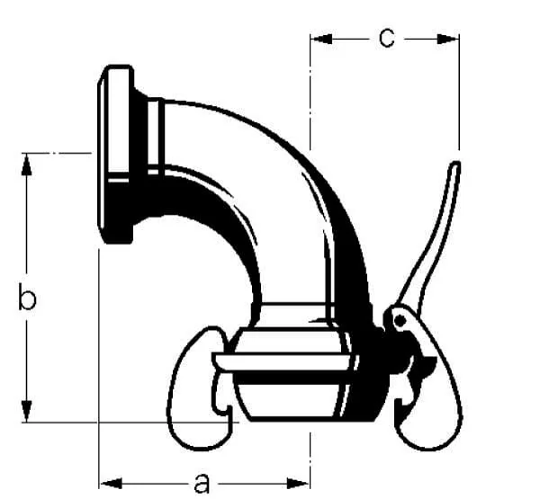 Bauer - 1071101 - Bauer Uebergang 90° Aussengewinde/Innengewinde 159mm