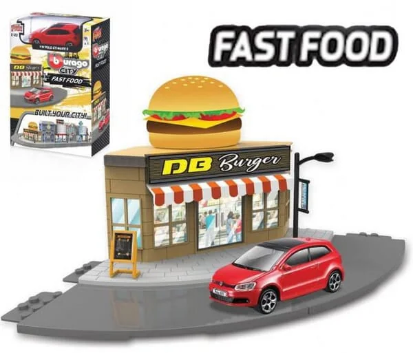 Bburago - BB1831504 - City Fastfood Mit 1 Auto