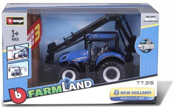 Bburago - BB1831669 - New Holland T7.315 Forsttraktor Und Rueckelader