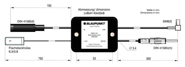 Blaupunkt - 2006017472609 - Aktiver Splitter DIN/DIN BAD-S