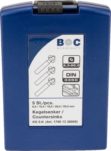 Bohrcraft - 17001330005 - Komplett-Senksatz, 5-Teilig 6,3-25