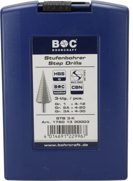Bohrcraft - 17601330003 - Stufenbohrer-Set 3-Teilig