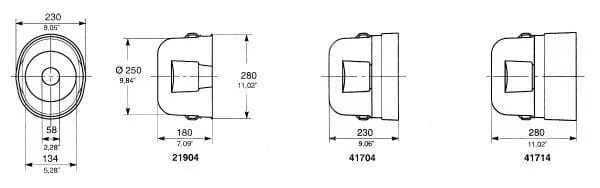 Bondioli Pavesi - 517000C04CE - Ovaler Schutzrohrkegeltopf T=250/280 L=2
