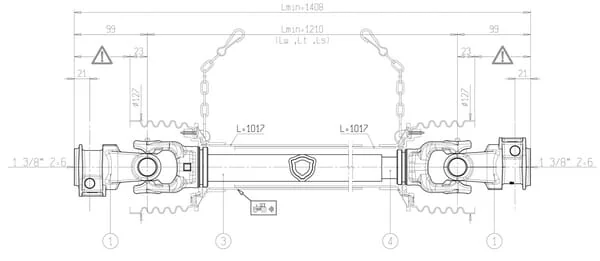 Bondioli Pavesi - 7G2N121CE007007 - Zapfwelle G2 L: 1210mm, Bondioli Pavesi