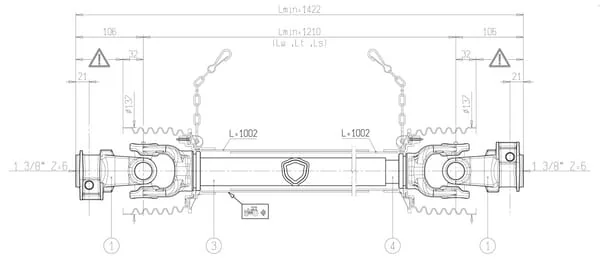 Bondioli Pavesi - 7G4N121CE007007 - Zapfwelle G4 L: 1210mm, Bondioli Pavesi