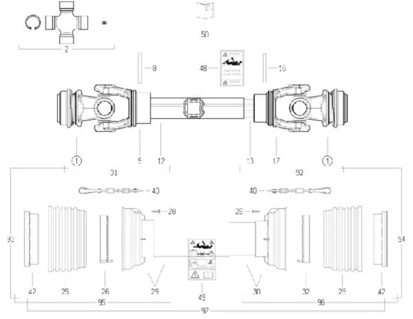 Bondioli Pavesi - CS0N101CER10R10 - Zapfwelle S0 D: 1010mm, Bondioli Pavesi