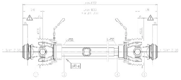 Bondioli Pavesi - CS0N101CER10R10 - Zapfwelle S0 D: 1010mm, Bondioli Pavesi