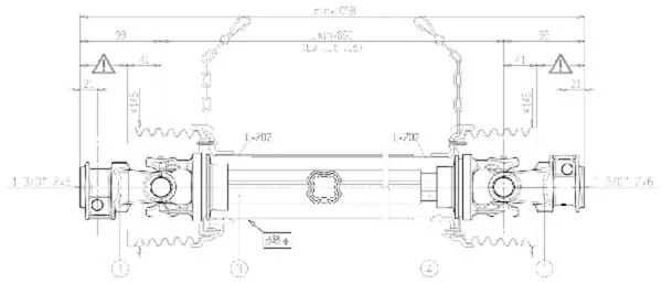 Bondioli Pavesi - CS2N086CE007007 - Zapfwelle S2 L: 860mm, Bondioli Pavesi