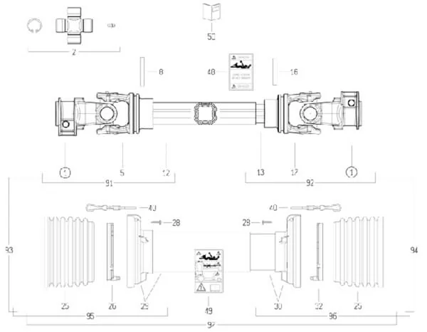Bondioli Pavesi - CS4N071CE007007 - Zapfwelle S4 L: 710mm, Bondioli Pavesi