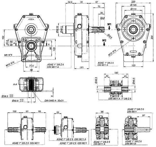 Borelli - GBF30ST830 - Getriebe 30-ST-8-3,0 (M-F/GR3)
