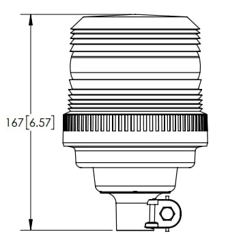 Britax - EB5012A - Leuchte LED, 12-24V, Gelb, Flexibler Mast, ECCOLED Bronze ECCO