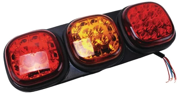 Britax - L1301LDV - Rückleuchte LED, Rechteckig, 12/24V, Bernstein/Rot, Aufschraubbar