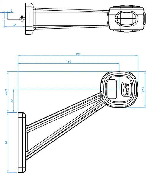 Britax - L450220LMV - Markierungsleuchte Rechts LED, 12/24V, Rot/Weiß/Gelb, Aufschraubbar