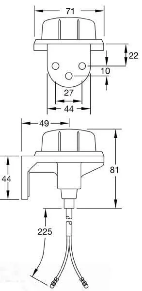 Britax - TOR2460 - Rundmarkierungsleuchte, 12/24V, Weiß, Aufschraubbar