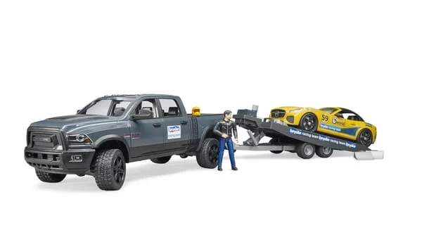 Bruder - U02504 - Gelaendefahrzeug Ram 2500 Mit Anhaenger Und Rennwagen