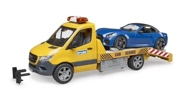 Bruder - U02675 - Mb Sprinter Transporter Mit Licht+Sound-Modul Und Bruder Roadster