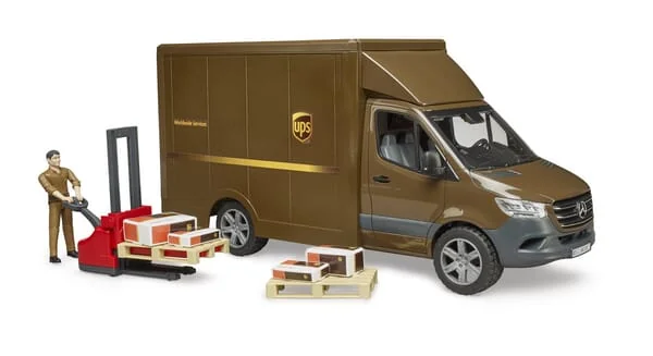 Bruder - U02678 - Mb Sprinter UPS Mit Fahrer Und Zubehoer