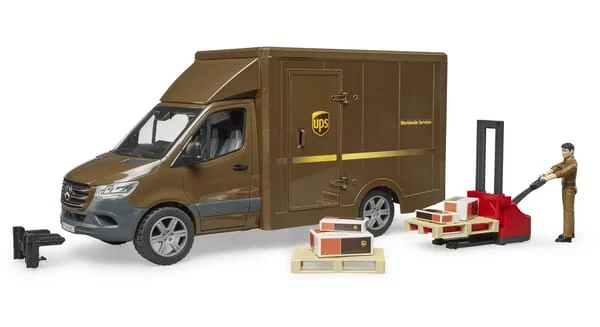 Bruder - U02678 - Mb Sprinter UPS Mit Fahrer Und Zubehoer