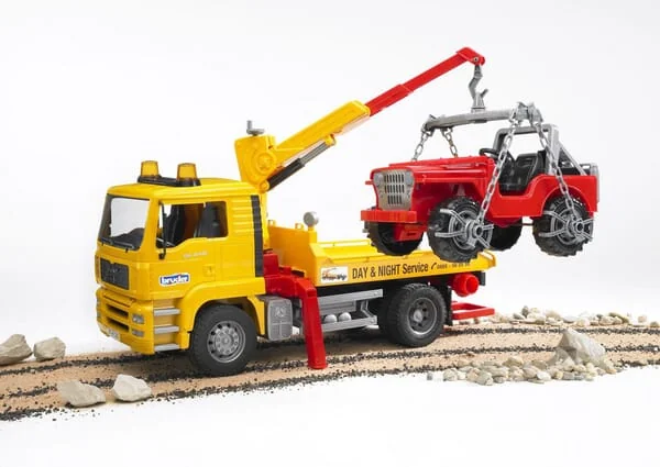 Bruder - U02750 - MAN Abschleppdienst-Lkw + Gelaendefahrzeug