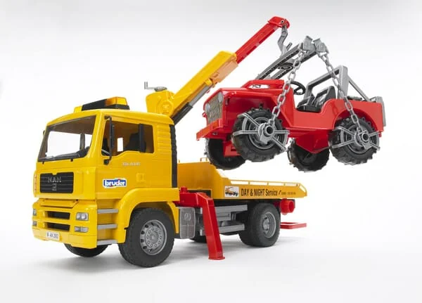Bruder - U02750 - MAN Abschleppdienst-Lkw + Gelaendefahrzeug