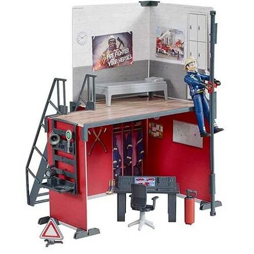 Bruder - U62702 - Bworld Feuerwehrhaus Mit Feuerwehrmann