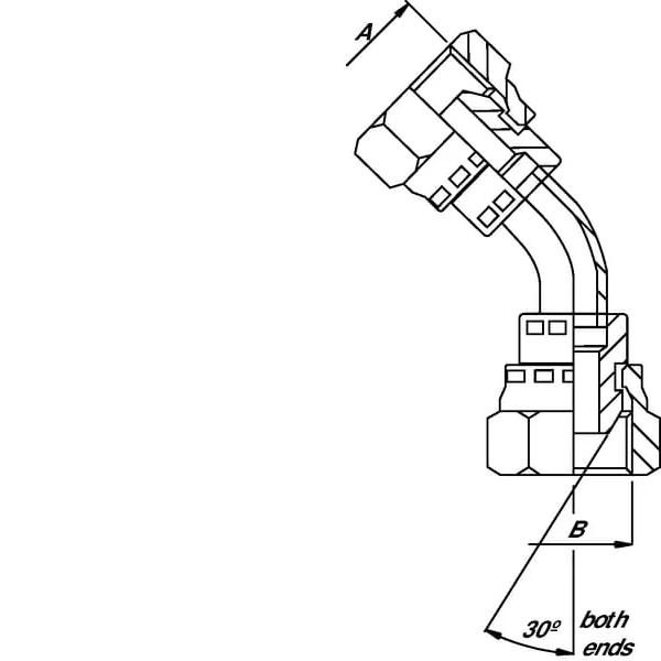Burnett & Hillman - FF4512B - Gebogenes Bogenstück I/I 3/4 BSP 45°
