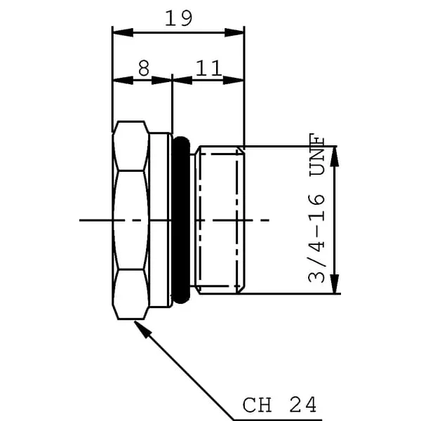 Burnett & Hillman - MPPP34UNF - Stopfen UNF 3/4