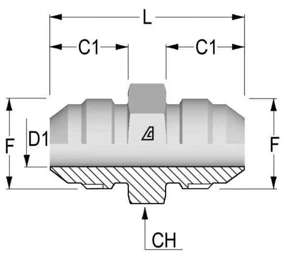 Burnett & Hillman - R08 - Adapter M/M 1/2 JIC