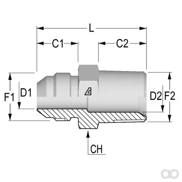 Burnett & Hillman - RIN0804 - Männliches Gewindestift 1/2 JIC x 1/4 NPT