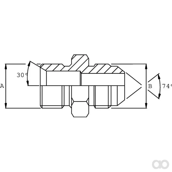 Burnett & Hillman - VNJM0920 - Adapter M/M 9/16 JIC X M20