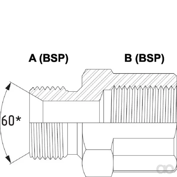 Burnett & Hillman - VRB0608 - Verbindungsstück PC MBSP CT 3/8 - FG 1/2