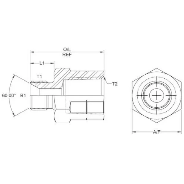 Burnett & Hillman - VRBN0808 - Adapter Stecker-Buchse 1/2 BSP 1/2 NPT