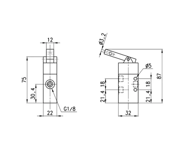 Camozzi - 338D159A5 - Ventil 3/2-Wege-Hebelantrieb