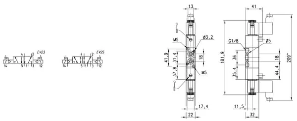 Camozzi - 358E1102 - 5/2-Wege-Magnetventil