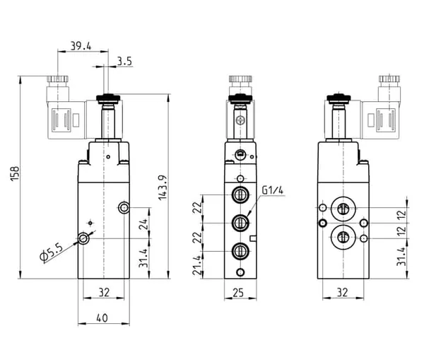 Camozzi - NA44N1502 - 3/2-Wege-Magnetventil