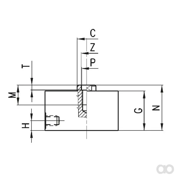 Camozzi - QN1A20A10 - Kurzhuberzylinder Durchmesser 20x10