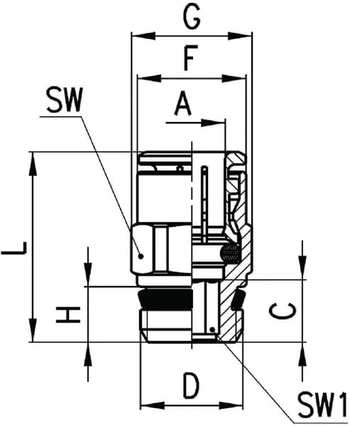 Camozzi - S65101014 - S6510 10-1/4 Super Rapid Fitting