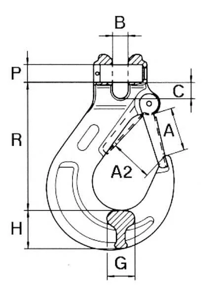 Cartec - WA79SN - Gabelhaken mit Sicherungsclip 6mm