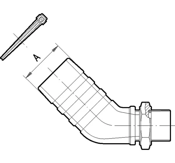 Casappa - BAP937TUBE245 - Saugrohr BAP37 2" 45 Grad