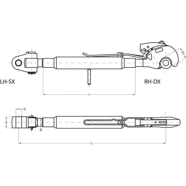 CBM - 3PGCGH2847 - Obere Zugstange Gabel/Haken 460, M36 Kat. 3/3 CBM