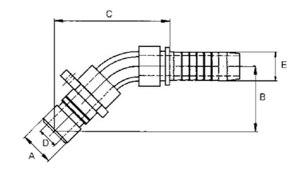 Cejn - WEO147120404 - Stutzen DN06-Diameter 10mm-WEO 1/4" 45°