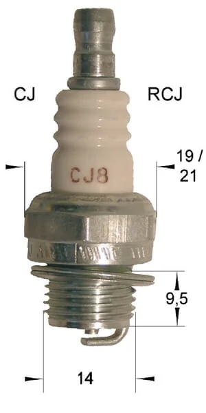 Champion - CJ8 - Zuendkerze M14x1,25x9,50mm Schluesselweite 19mm 1x Champion