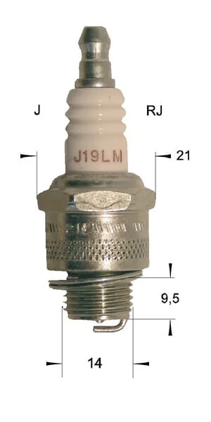 Champion - J19LM - Zündkerze M14x1,25x9,50 mm Schlüsselweite 21 mm