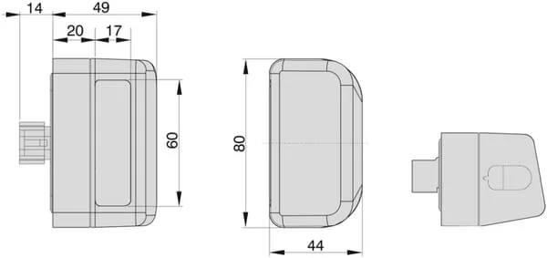 Cobo - 02924000 - Rechteckiges Kennzeichenleuchtengehaeuse Schwarz Schraubmontage 80x49mm AMP Stecker – Hinten