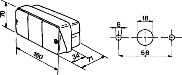 Cobo - 03169000 - Richtungs- Und Standleuchte Links Halogen Front Rechteckig 12V Bernstein/Transparent 160x70mm