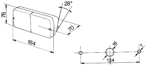 Cobo - 03188000 - Richtungs- Und Standleuchte Halogen Front Rechteckig 12V Bernstein/Transparent Schraubmontage 184x70x70mm