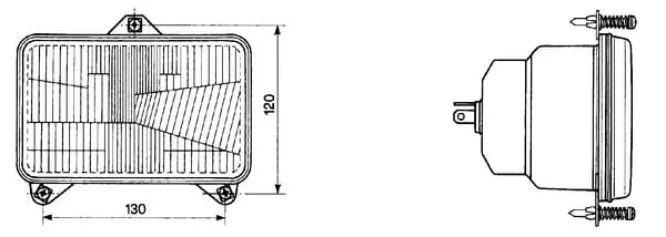 Cobo - 05464000 - Scheinwerfereinsatz Halogen, Rechteckig, Transparent, 167x74x106,7mm