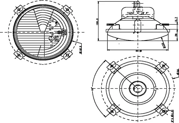 Cobo - 05685000 - Scheinwerfereinsatz Halogen, Rund, Transparent, Diameter 142,5 mm