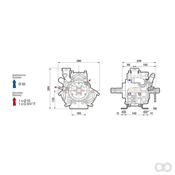 Comet - 60900020 - Hochdruck-Kolbenmembranpumpe APS 51 mm